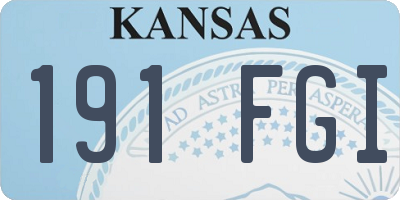KS license plate 191FGI