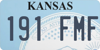 KS license plate 191FMF