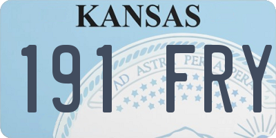 KS license plate 191FRY