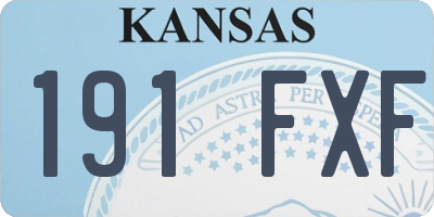 KS license plate 191FXF