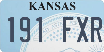 KS license plate 191FXR