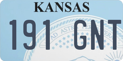 KS license plate 191GNT