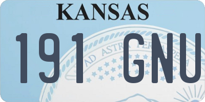 KS license plate 191GNU