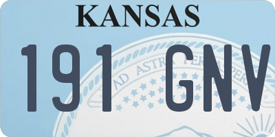 KS license plate 191GNV