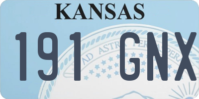 KS license plate 191GNX