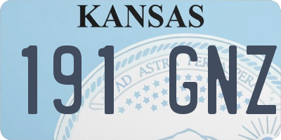 KS license plate 191GNZ