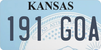 KS license plate 191GOA
