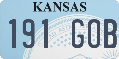 KS license plate 191GOB