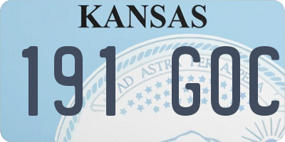 KS license plate 191GOC