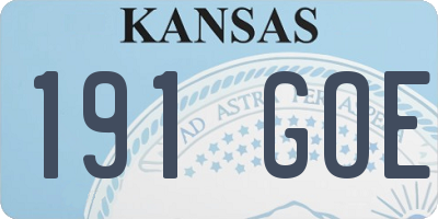 KS license plate 191GOE