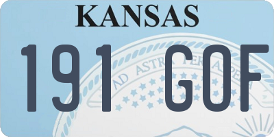 KS license plate 191GOF