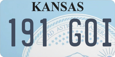 KS license plate 191GOI