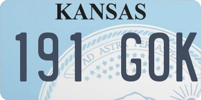 KS license plate 191GOK