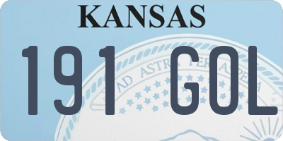 KS license plate 191GOL