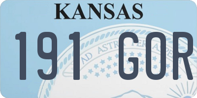 KS license plate 191GOR