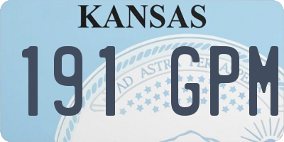 KS license plate 191GPM