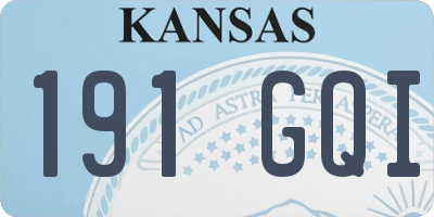 KS license plate 191GQI