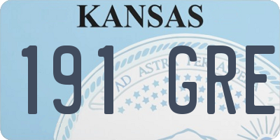 KS license plate 191GRE