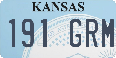 KS license plate 191GRM