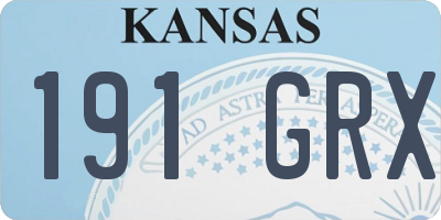 KS license plate 191GRX