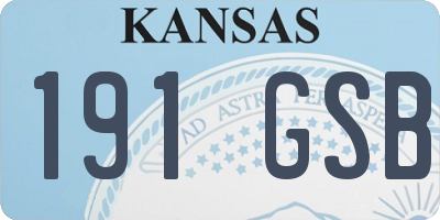 KS license plate 191GSB