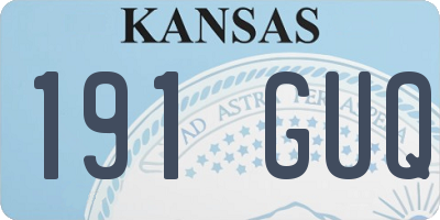 KS license plate 191GUQ