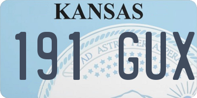 KS license plate 191GUX