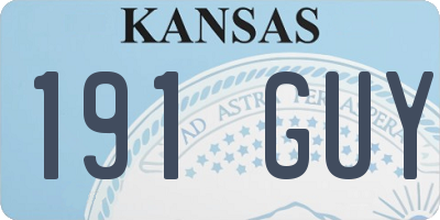 KS license plate 191GUY