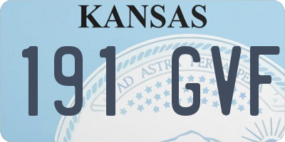 KS license plate 191GVF