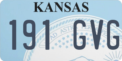 KS license plate 191GVG