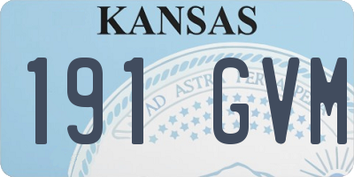 KS license plate 191GVM