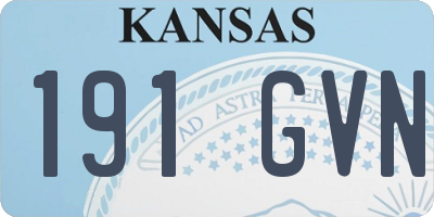 KS license plate 191GVN