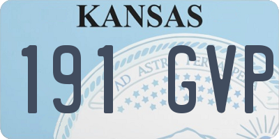 KS license plate 191GVP