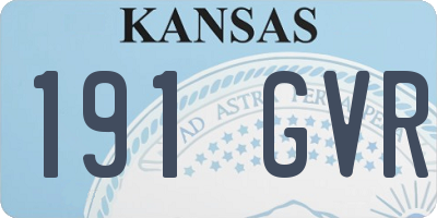 KS license plate 191GVR