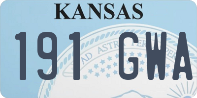 KS license plate 191GWA