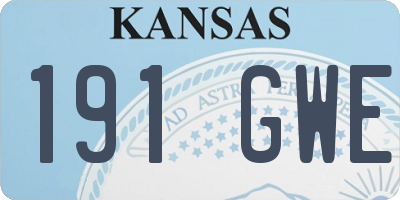 KS license plate 191GWE