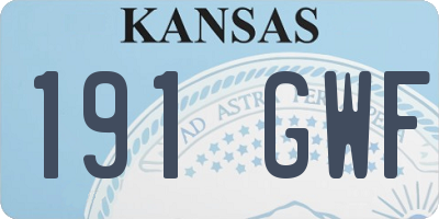 KS license plate 191GWF