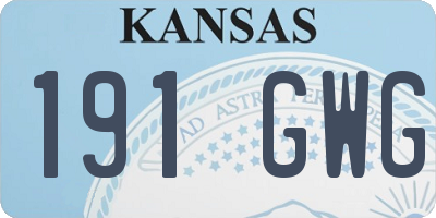 KS license plate 191GWG