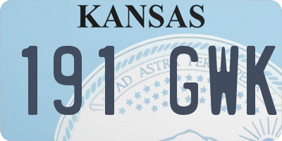 KS license plate 191GWK
