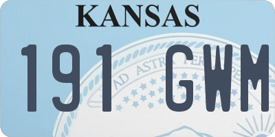 KS license plate 191GWM