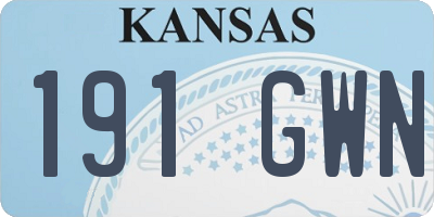 KS license plate 191GWN