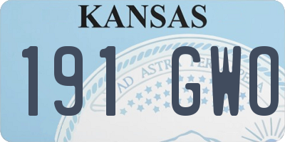 KS license plate 191GWO