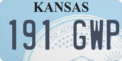 KS license plate 191GWP