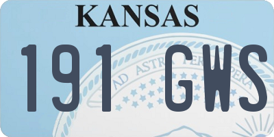 KS license plate 191GWS