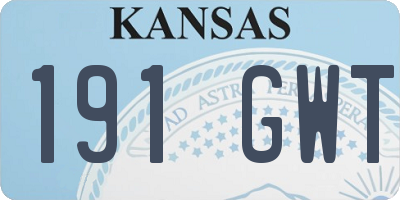 KS license plate 191GWT