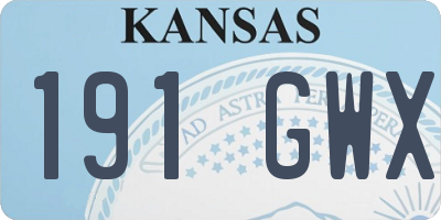 KS license plate 191GWX
