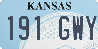 KS license plate 191GWY
