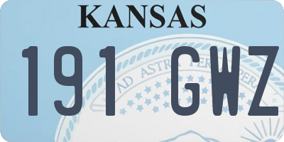 KS license plate 191GWZ