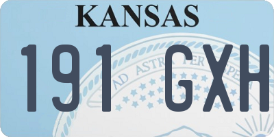 KS license plate 191GXH