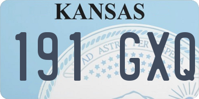 KS license plate 191GXQ